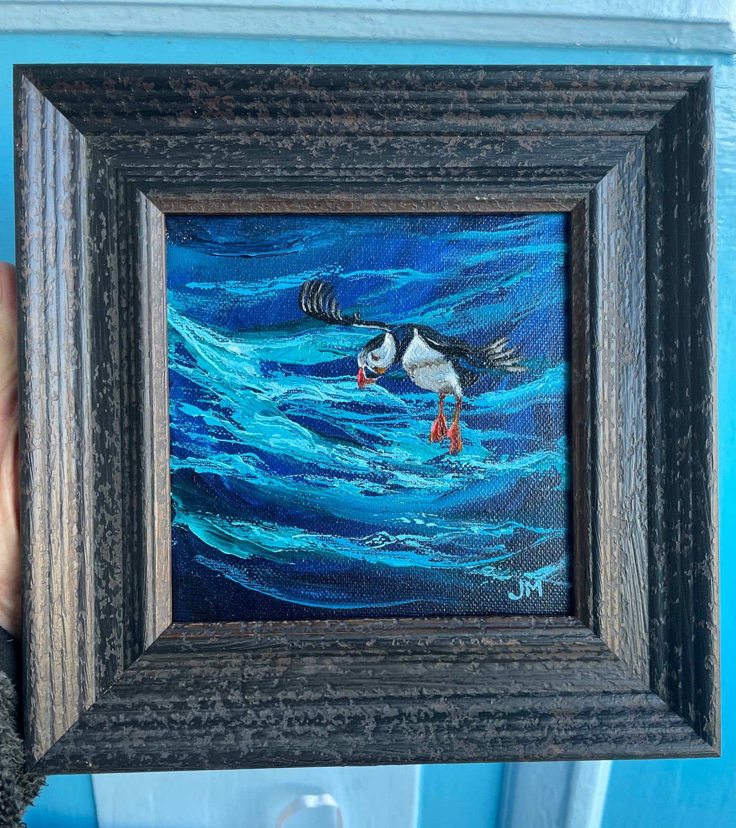 Puffin III - Original framed mini
