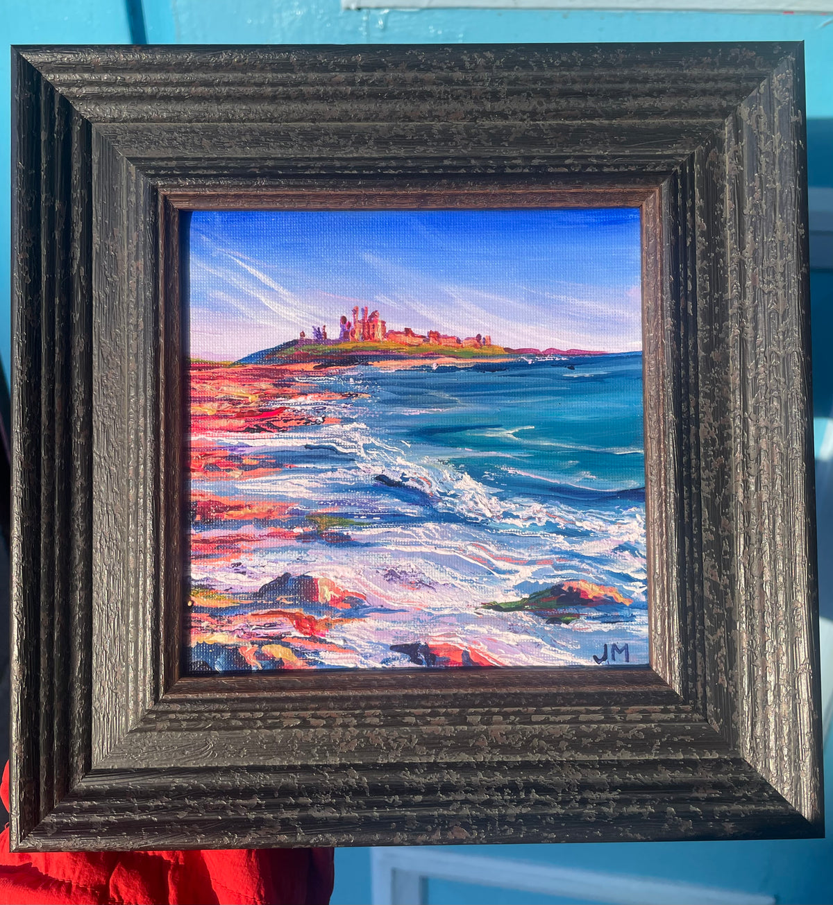 ‘Sunny Dunstanburgh’ - Original framed mini