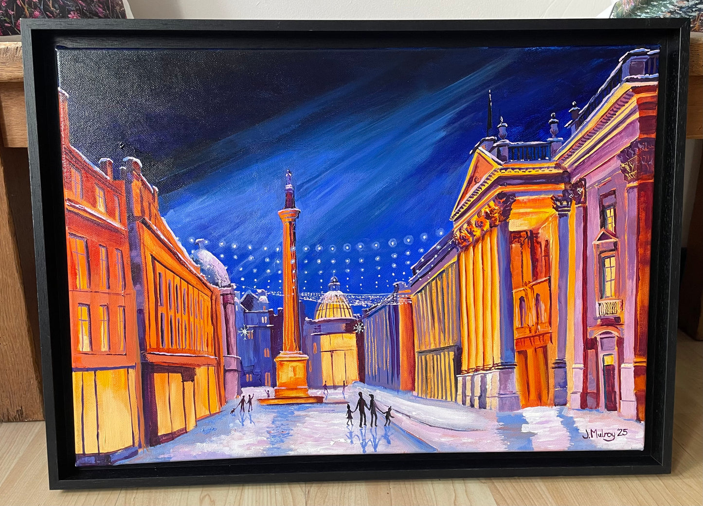Snow on Grey Street - Original framed artwork