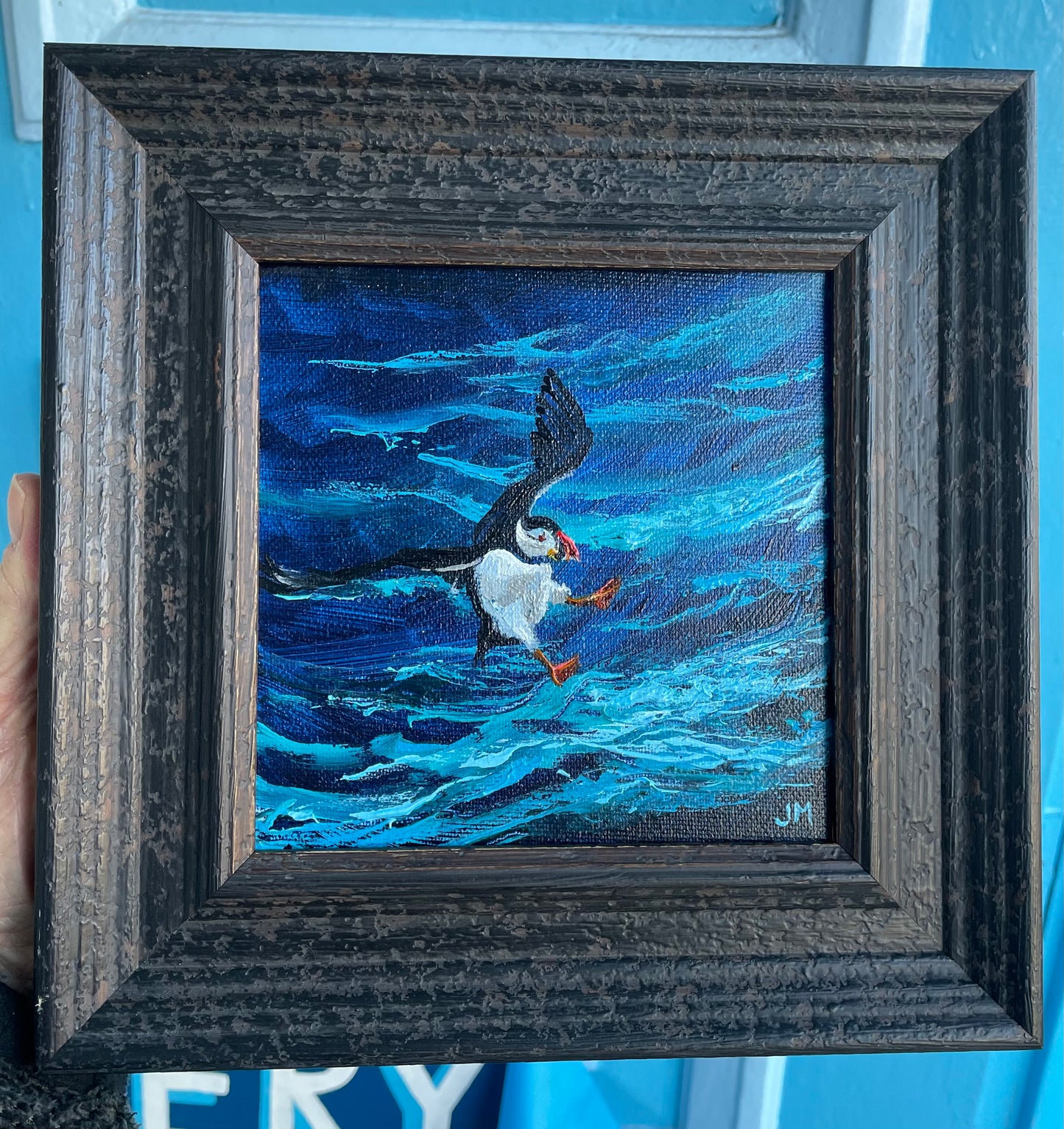 Puffin I - Original framed mini