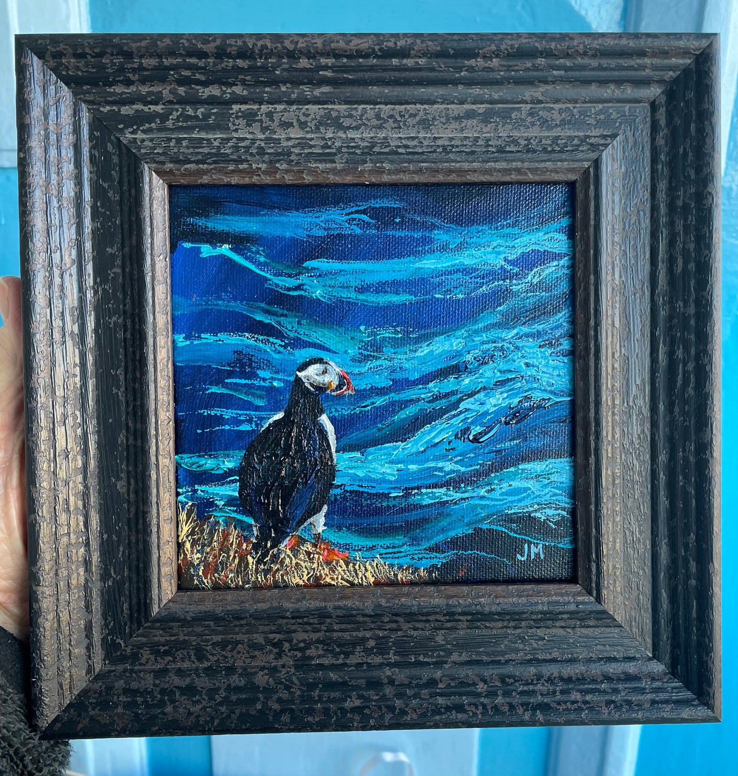 Puffin II - Original framed mini