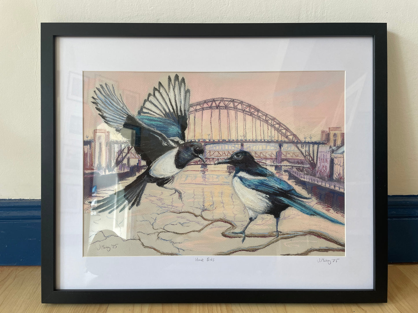 ‘Home Birds’ - Original pastel on paper, framed