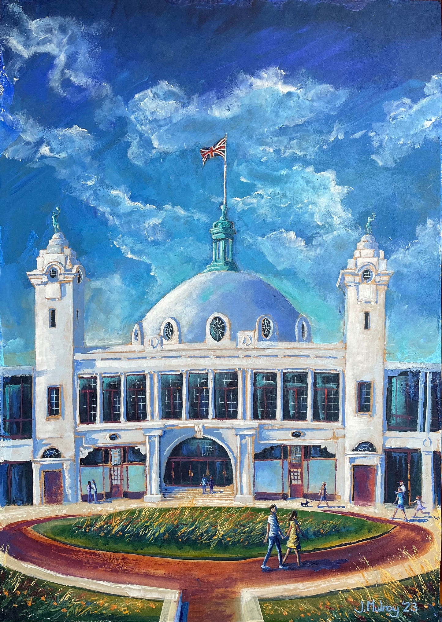 Spanish City Summer, Whitley Bay - Original Acrylic on Board