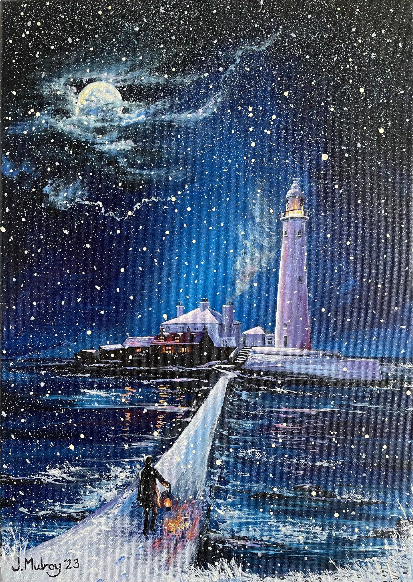 ‘The Lighthouse Keeper’ St Mary’s, Whitley Bay, Canvas Print