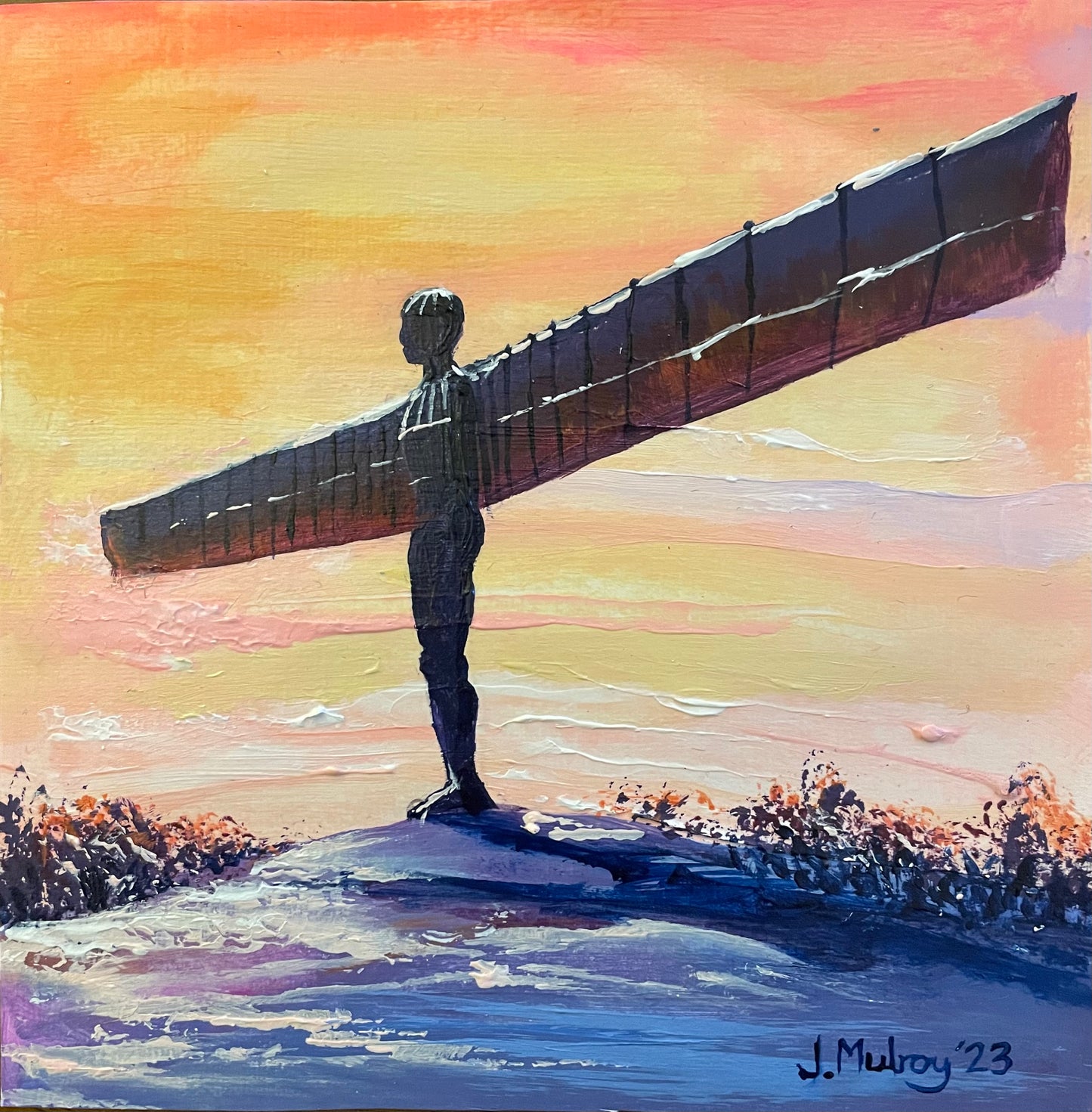 The Snow Angel II - Framed Original Mini, Acrylic on paper