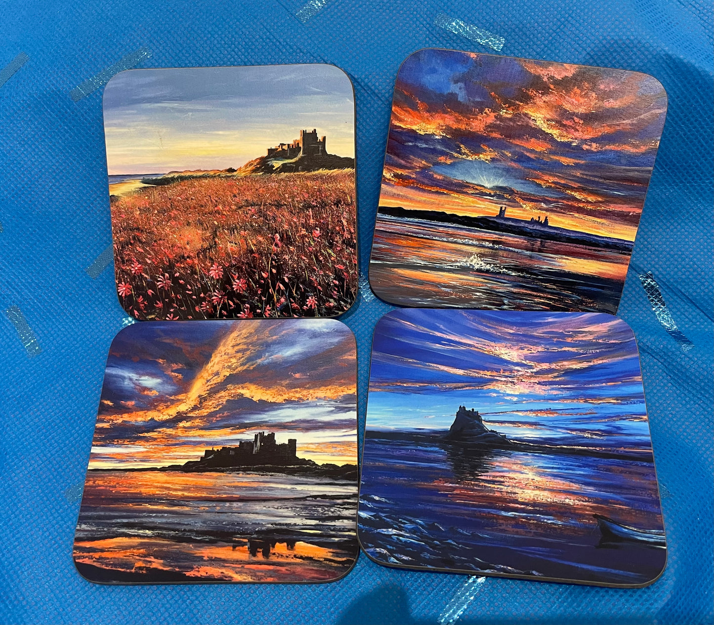 Northumberland Coast and Castles Coaster Collection - Pack of Four Coasters
