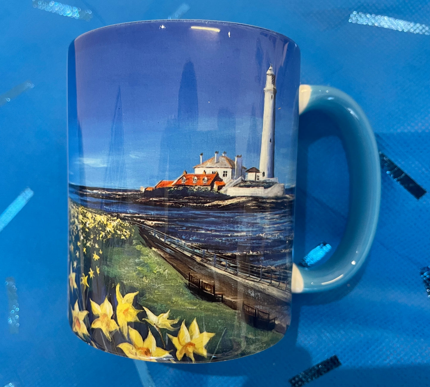 Fine Art Mug - ‘St Mary’s in Springtime’ Whitley Bay