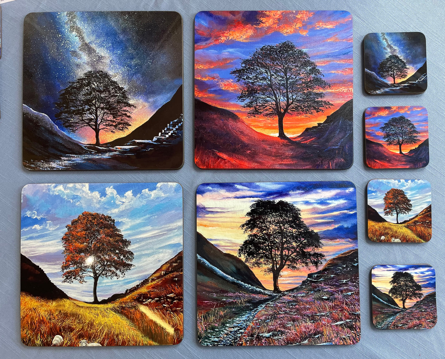 Sycamore Gap Fine Art Placemat Collection - Pack of Four Mats and four Coasters