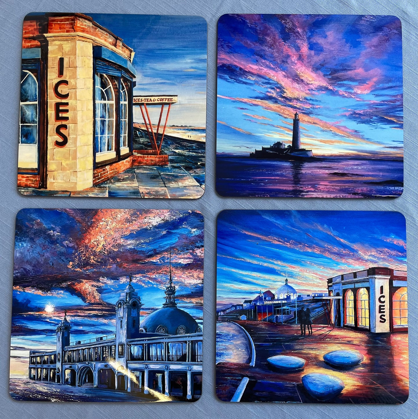 Whitley Bay Fine Art Placemat Collection - Pack of Four