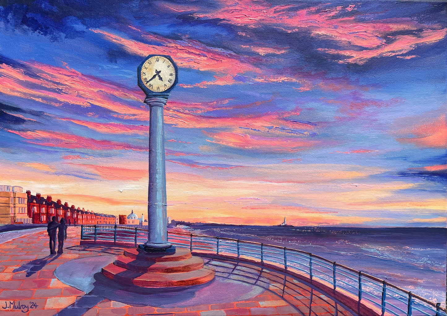 ‘Grants clock’ Whitley Bay - Framed Original Acrylic on Canvas