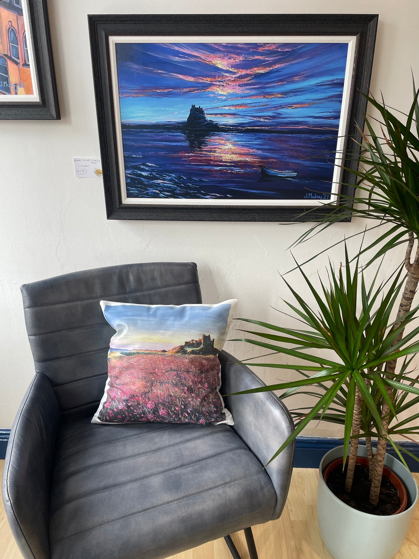 Fine Art Cushion - Bamburgh in the Flowers.