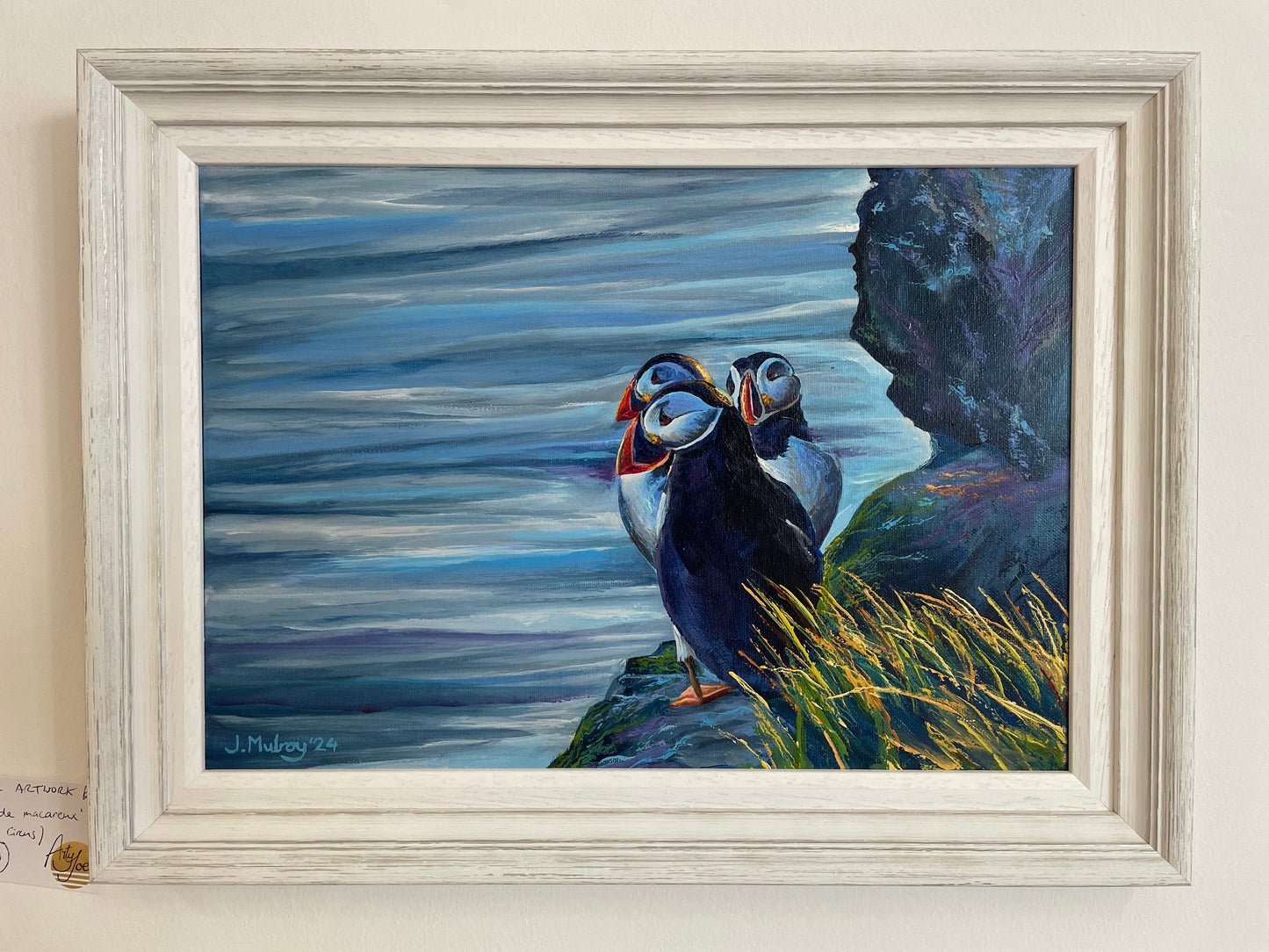 ‘Puffin Perfect’. Original Acrylic on Canvas - Framed.