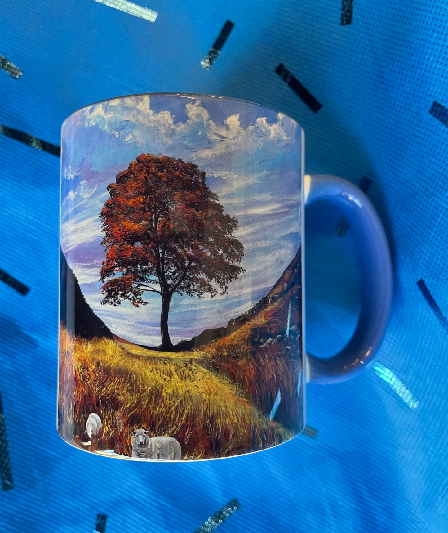 Fine Art Mugs: Set of four - ‘Sycamore Gap Four Seasons’