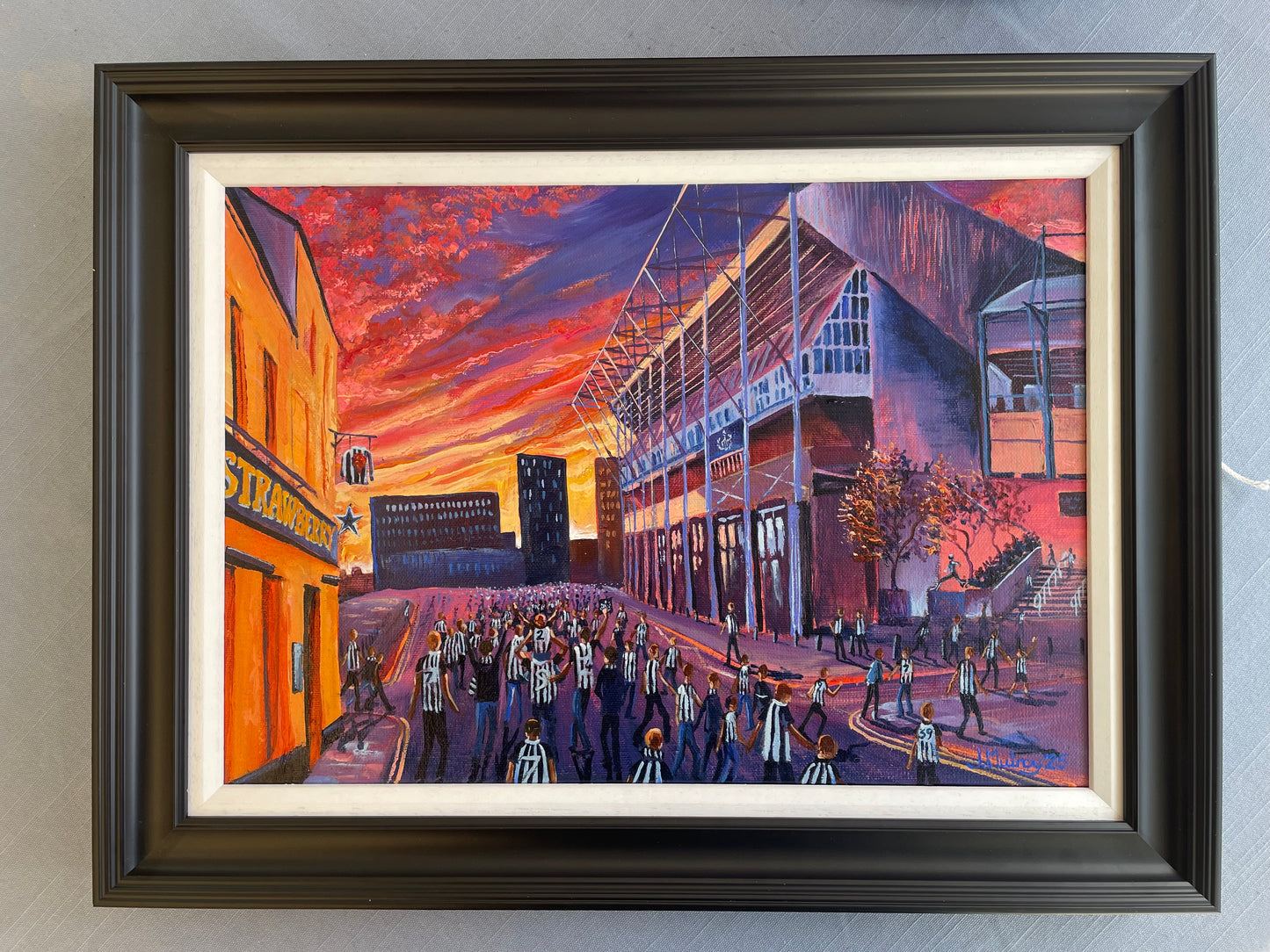 ‘Match Day’ - Newcastle United. Original Acrylic on Canvas - Framed.