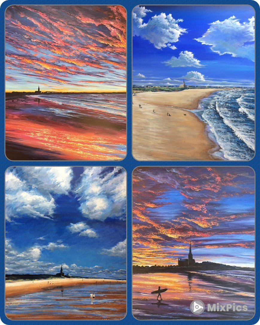 The Tynemouth Longsands Collection - Pack of Four Greetings Cards