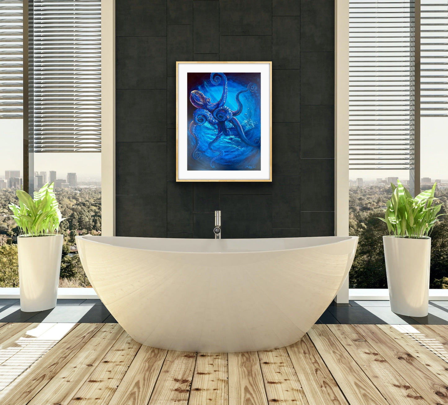 Blue Octopus - Deep Blue Series - Limited Edition Print - Arty Joe