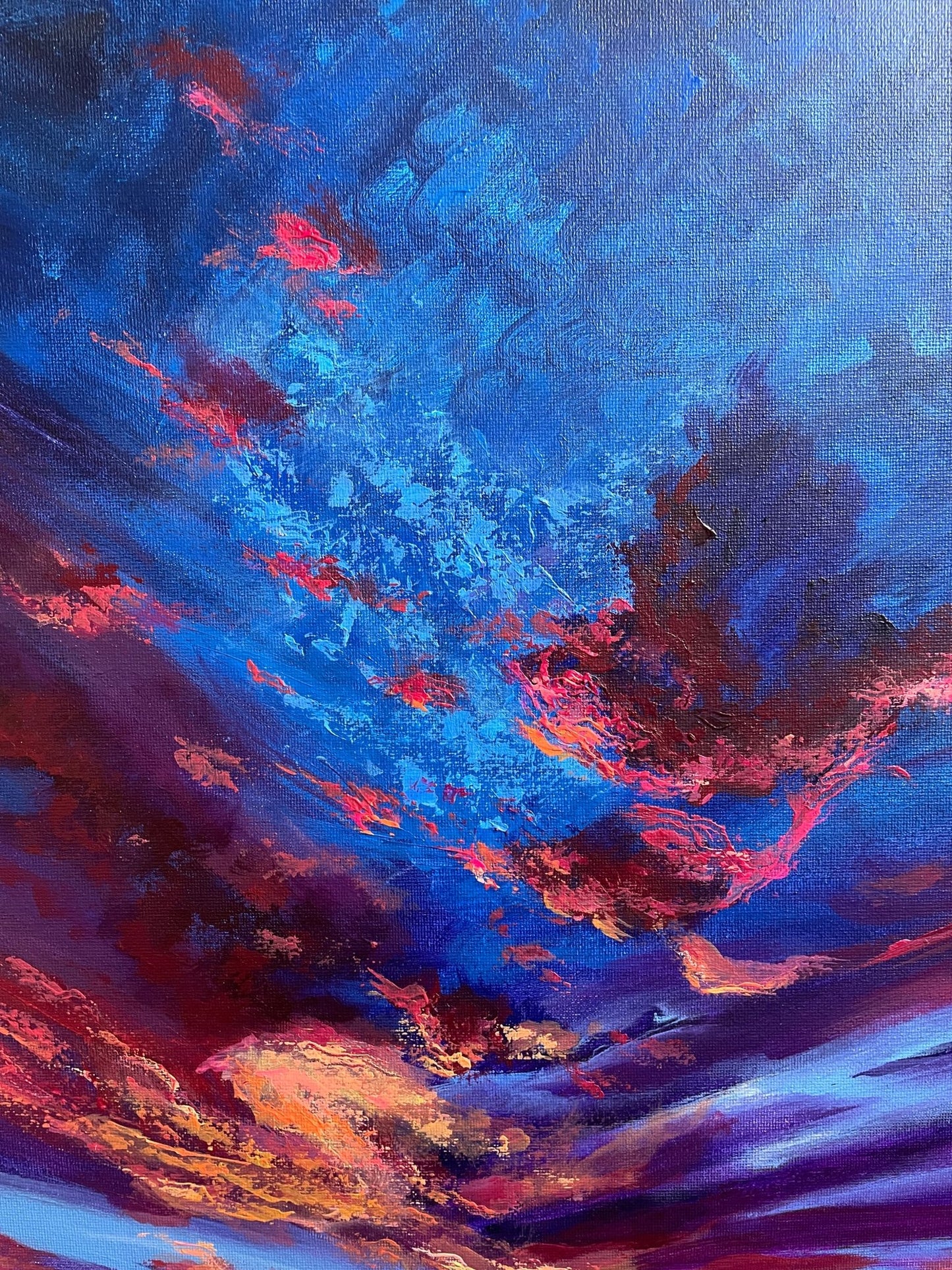 Longsands and the Heavens, Tynemouth - Original Acrylic on Canvas - Arty Joe