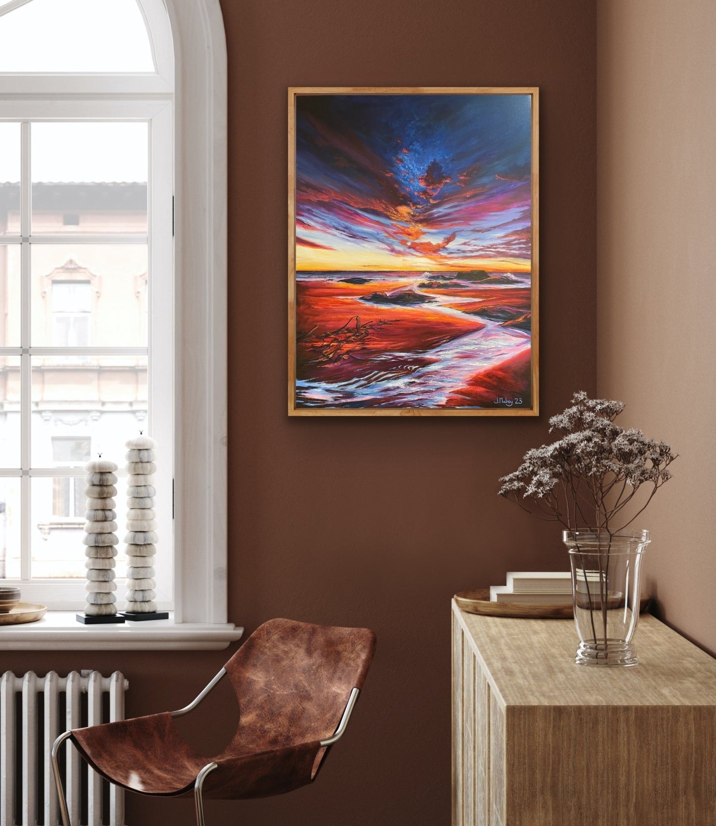 Longsands and the Heavens, Tynemouth - Original Acrylic on Canvas - Arty Joe