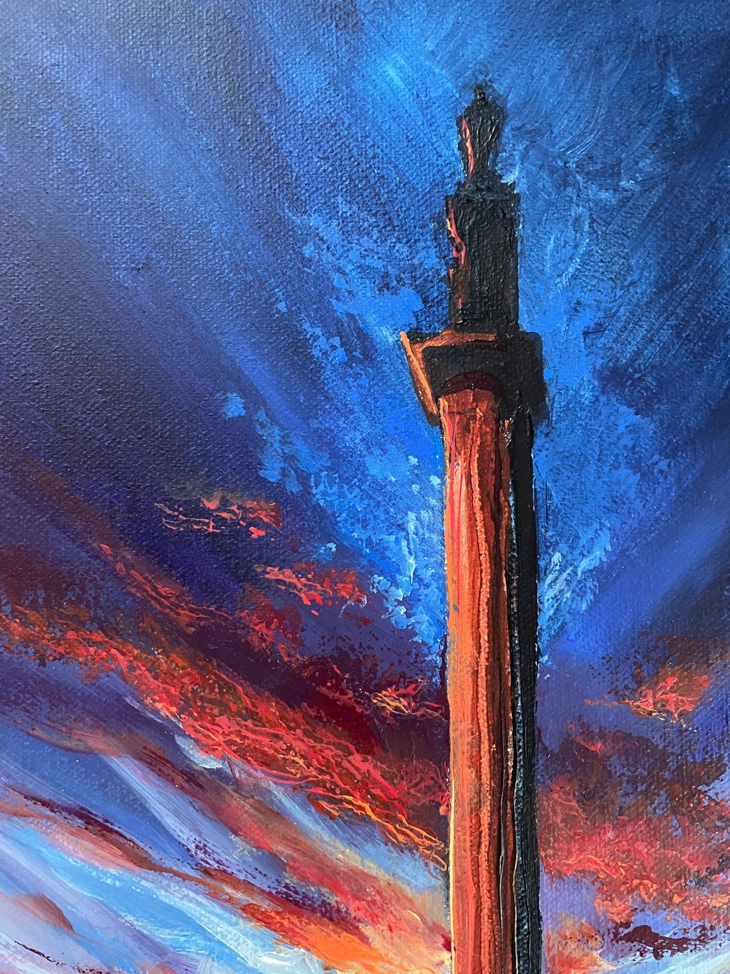 Meet me at Monument, Newcastle-upon-Tyne - Original Acrylic on Canvas - Arty Joe