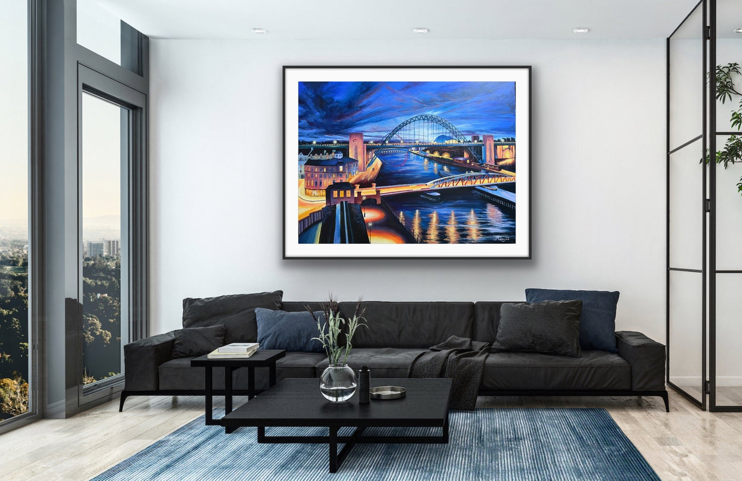 Quayside Night, Newcastle-upon-Tyne - Canvas Print - Arty Joe