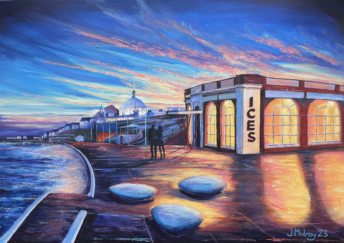 Rendezvous Sunset, Whitley Bay - Canvas Print - Arty Joe