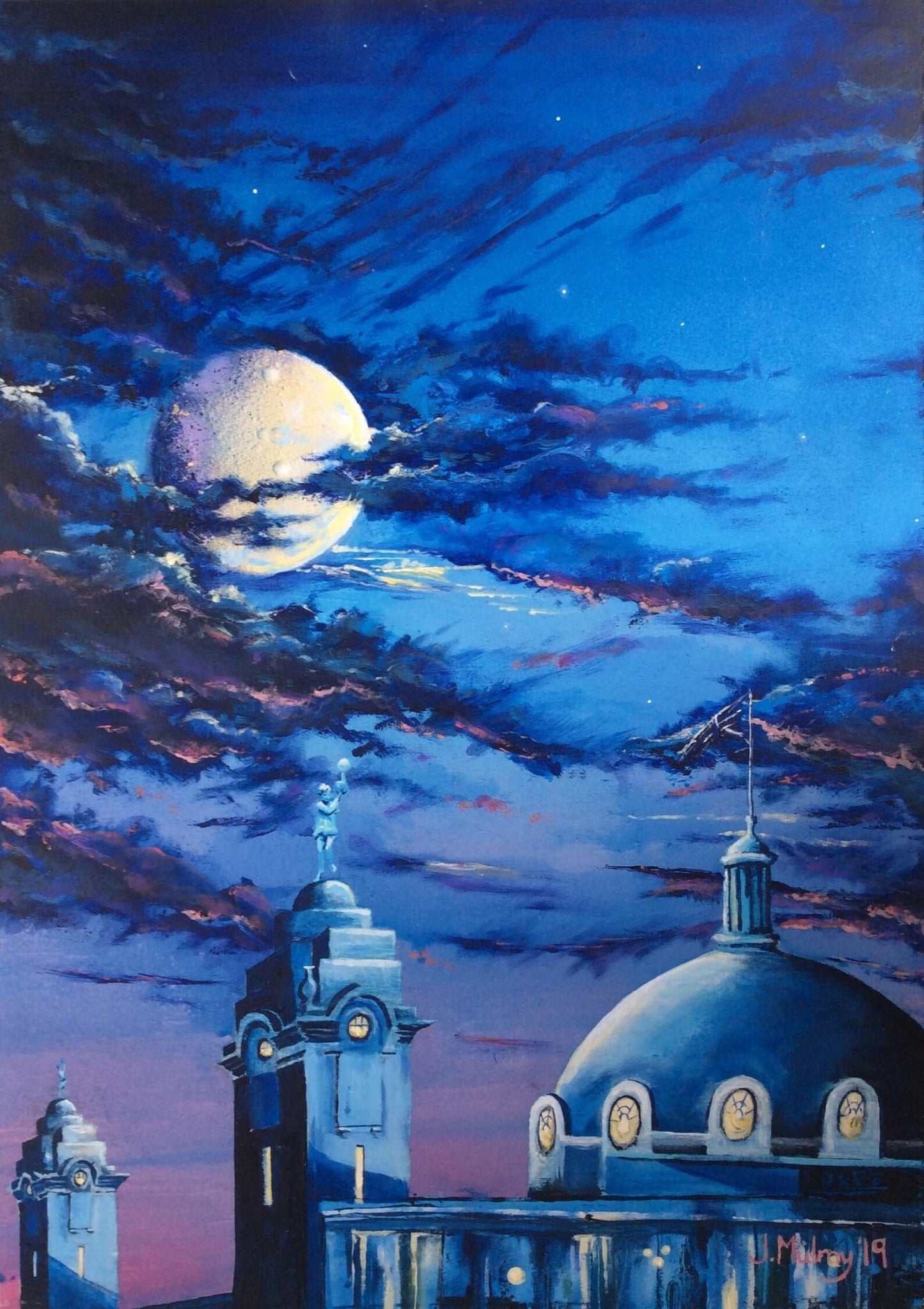 Spanish City by Moonlight, Whitley Bay - Limited Edition Print - Arty Joe