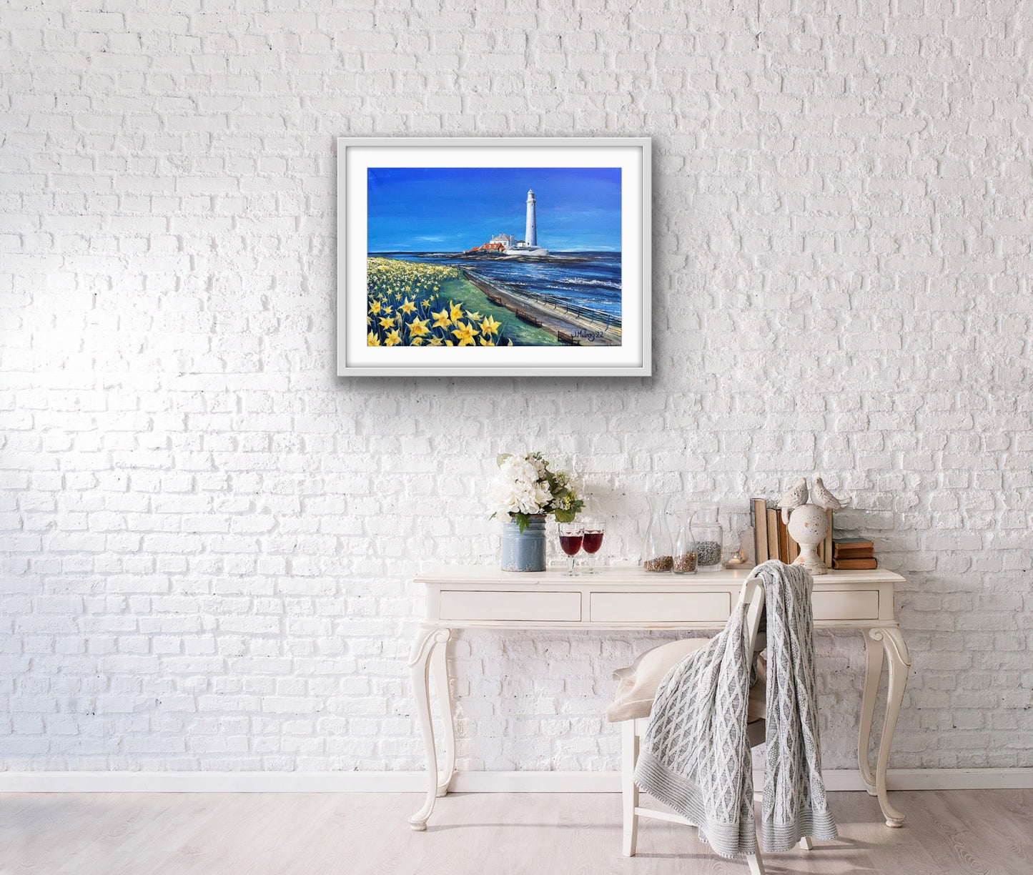 St Mary's Springtime, Whitley Bay - Canvas Print - Arty Joe