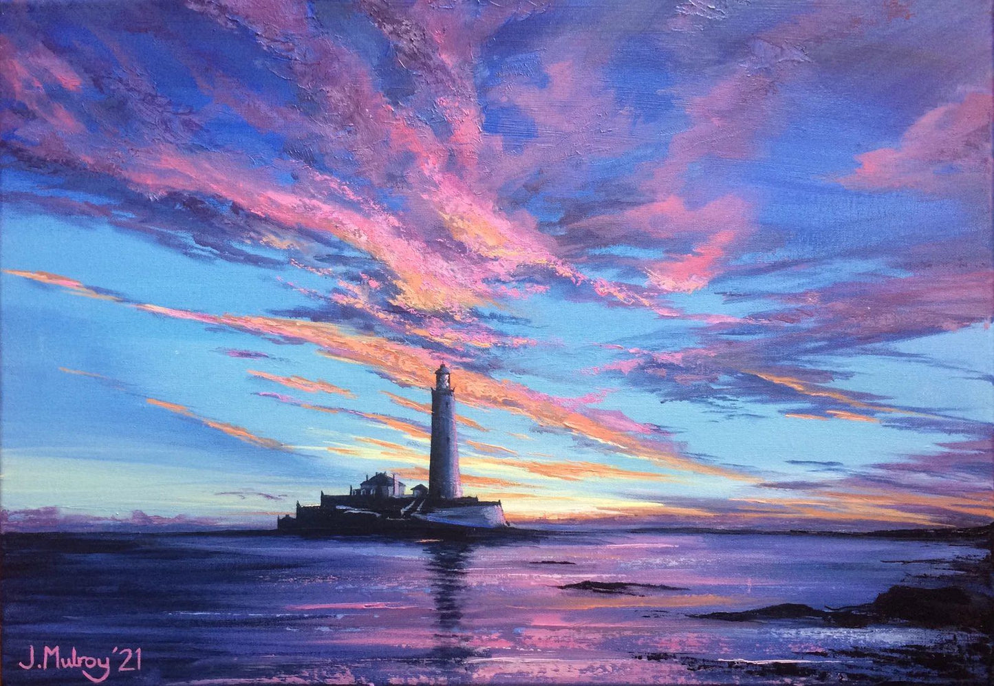 St Mary’s Sunrise II, Whitley Bay - Canvas Print - Arty Joe