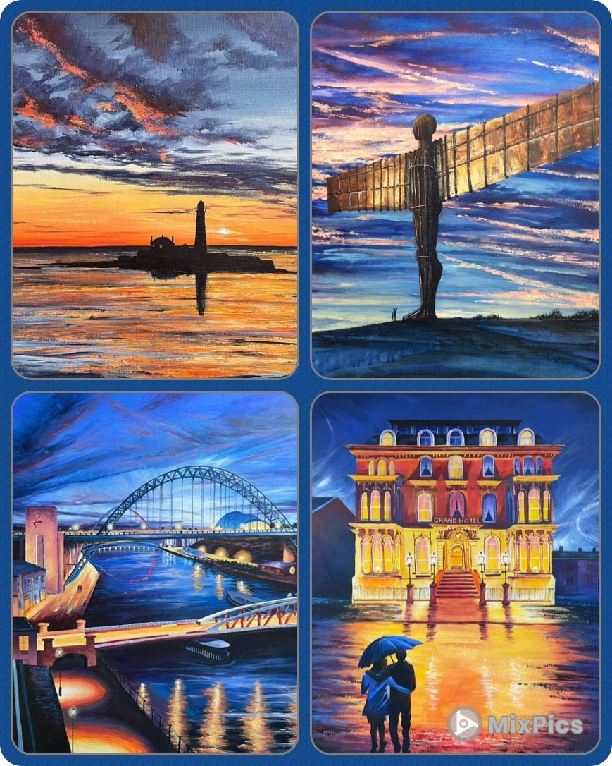 The North East Icons Collection - Pack of Four Greetings Cards - Arty Joe