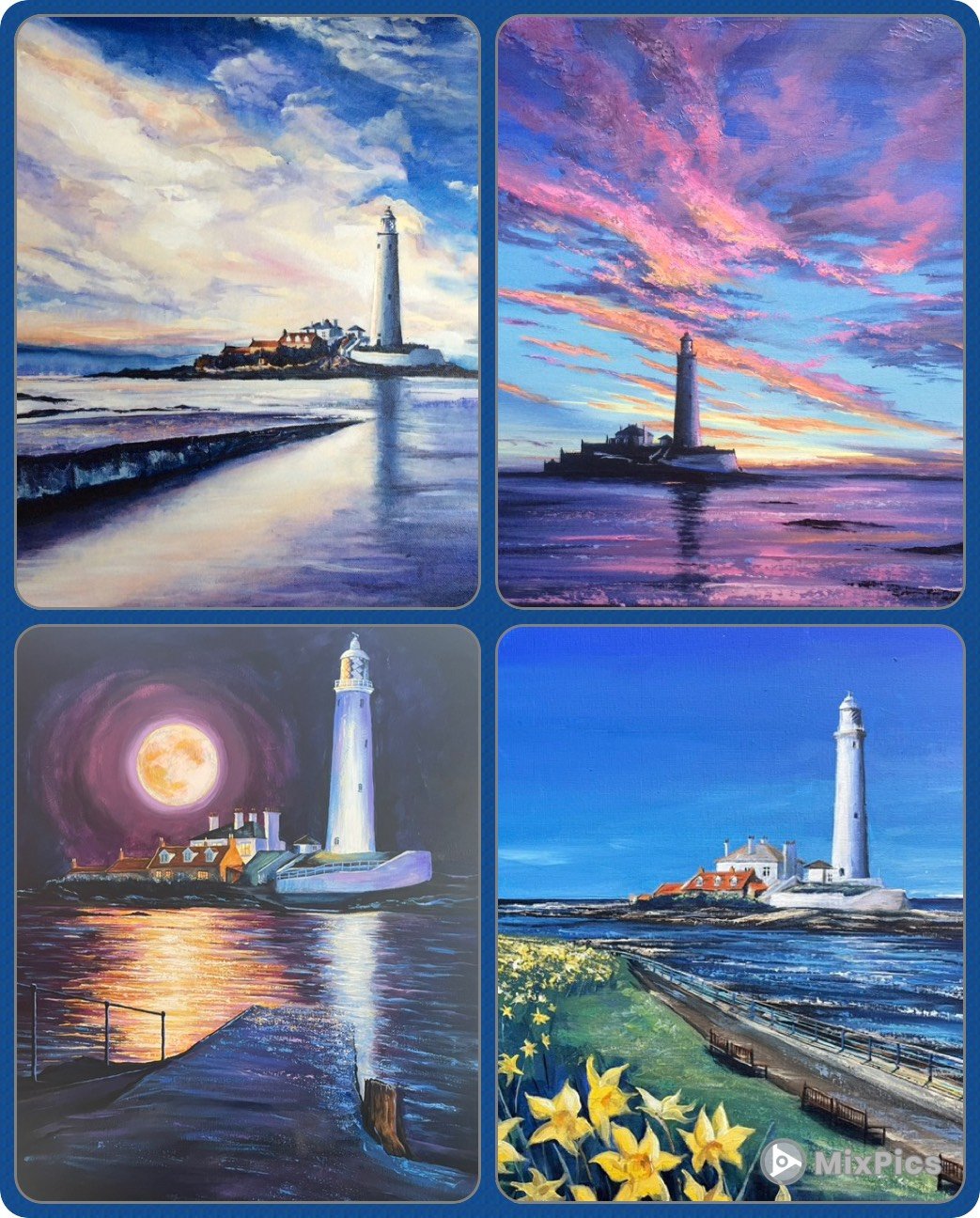 The St Mary’s Lighthouse Collection - Pack of Four Greetings Cards - Arty Joe