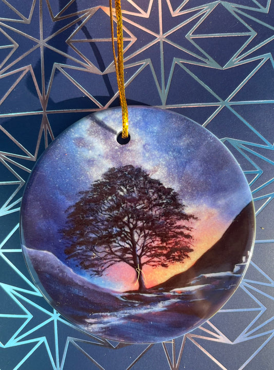 Sycamore Gap and the Stars - Ceramic hanging decoration