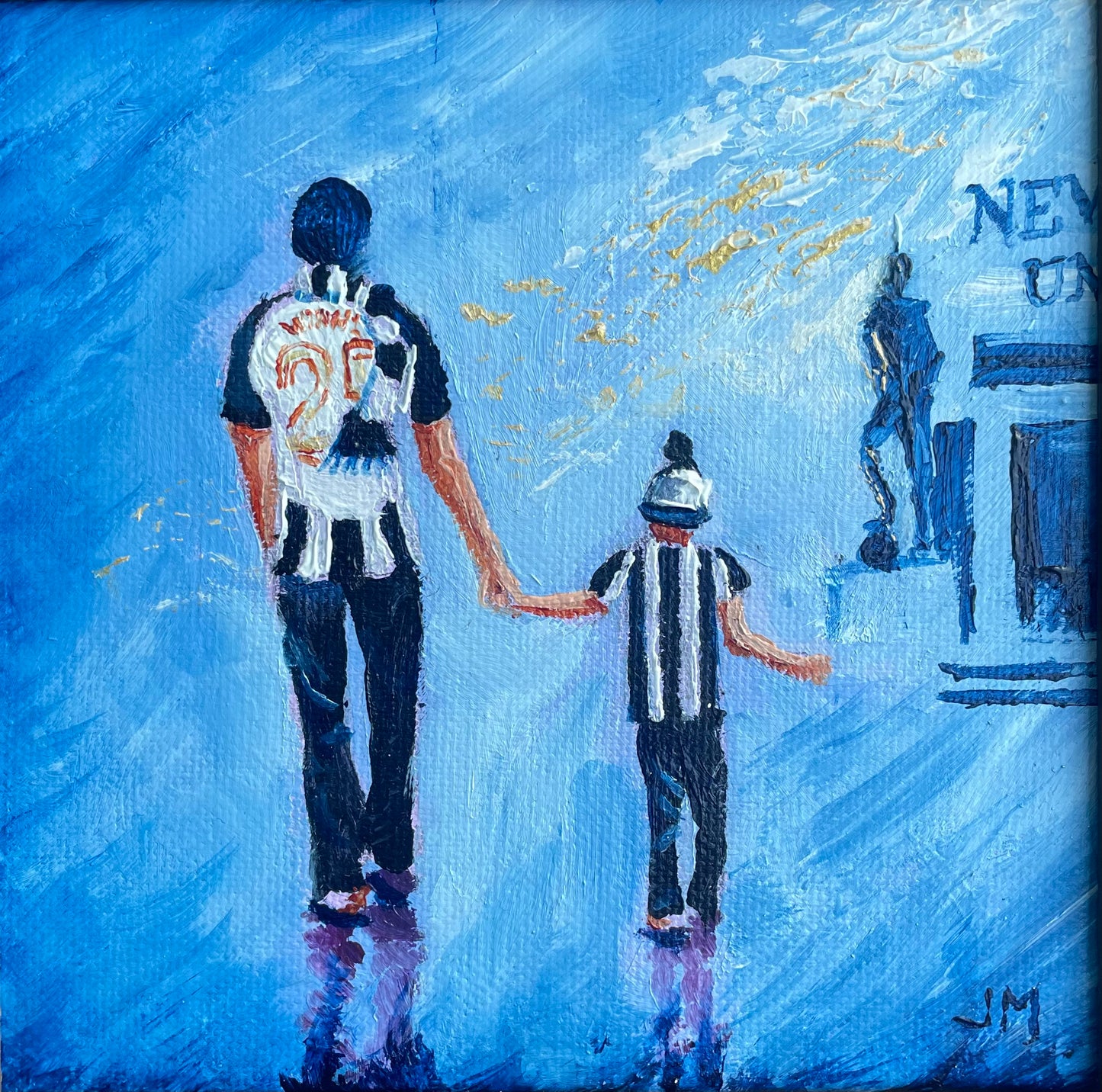 ‘Off to the Game’ - Original framed mini