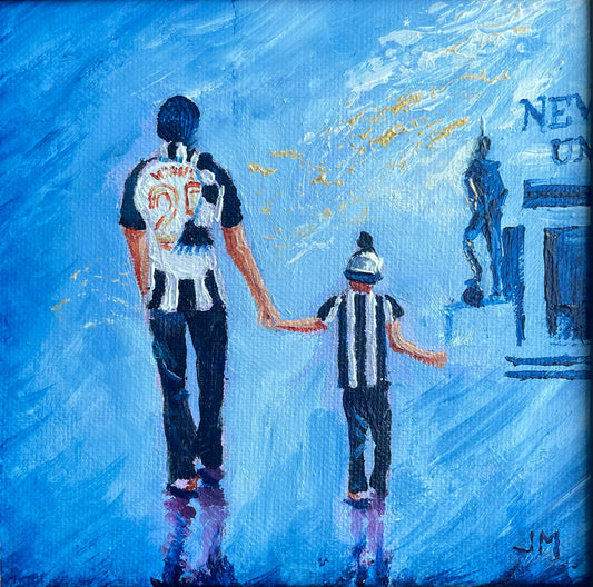 ‘Off to the Game’ - Original framed mini