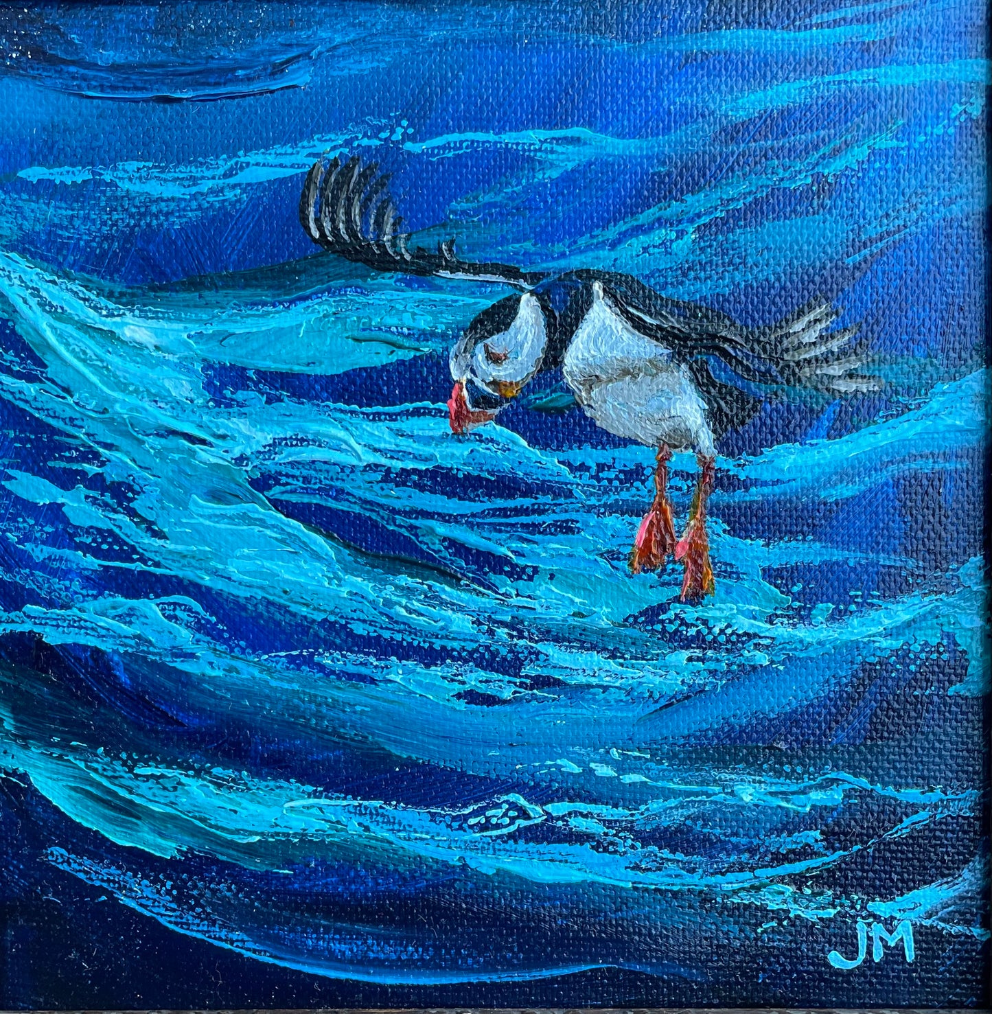 Puffin III - Original framed mini