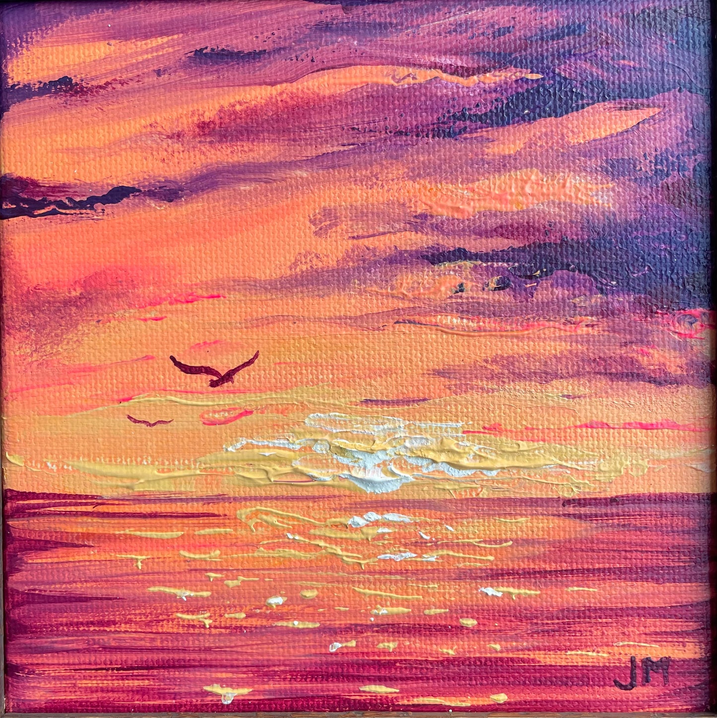 Longsands Sunrise IV - Original framed mini