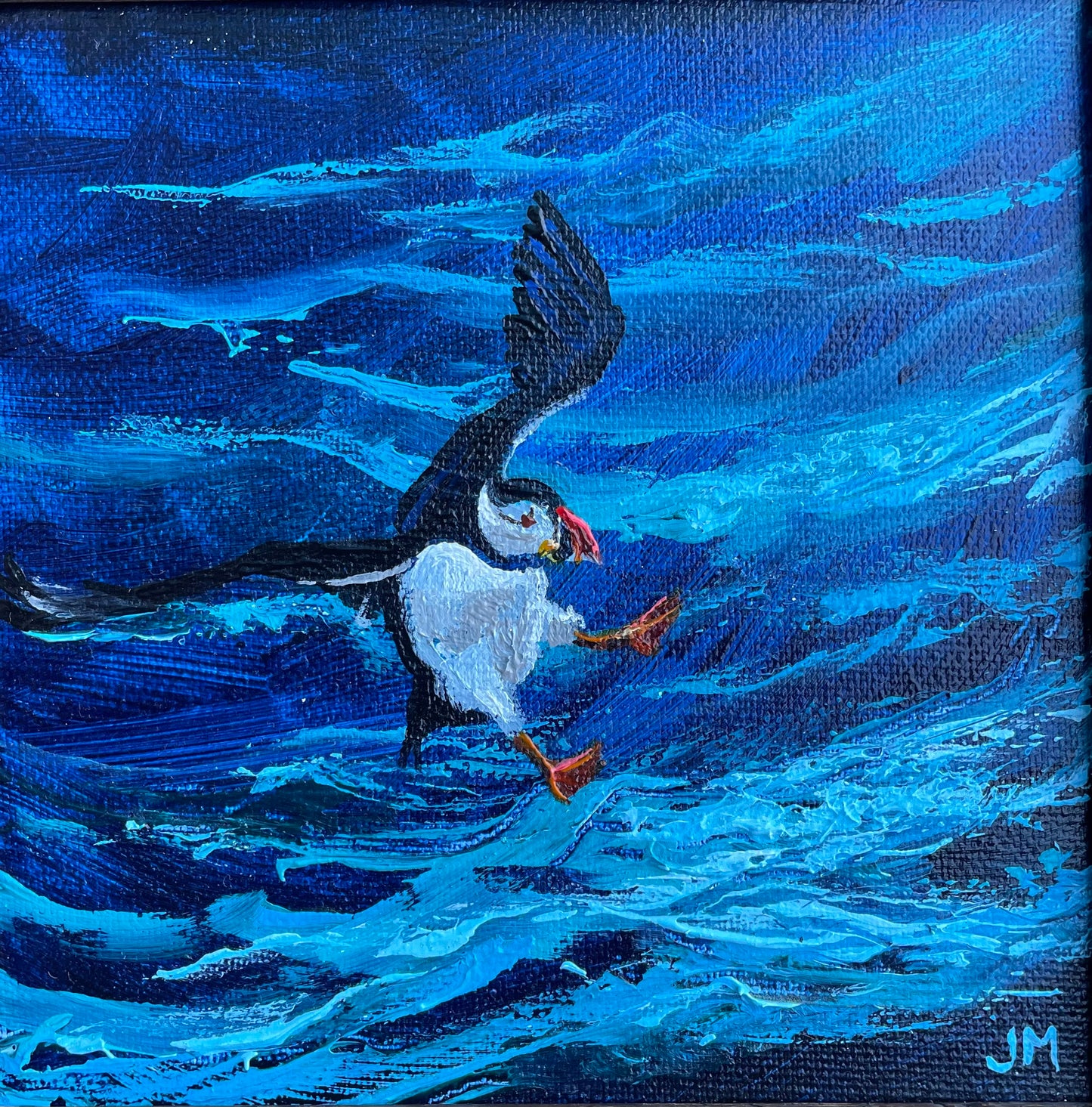 Puffin I - Original framed mini