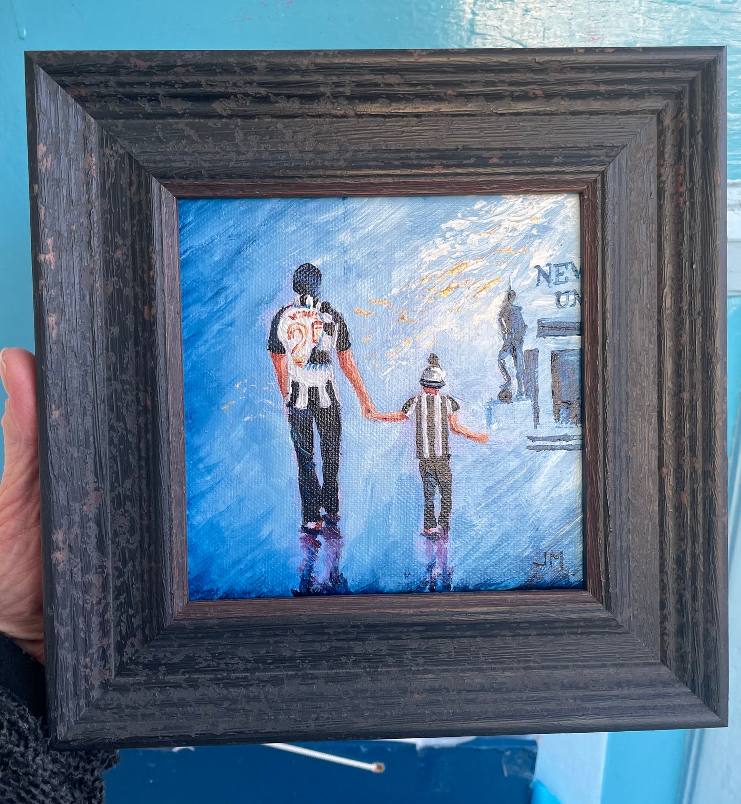 ‘Off to the Game’ - Original framed mini