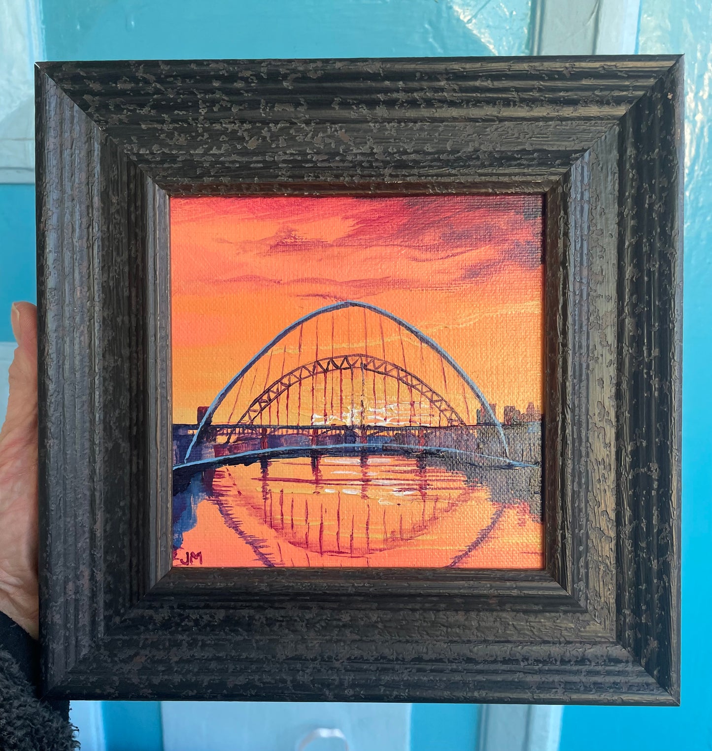 Quayside Sunset II - Original framed mini