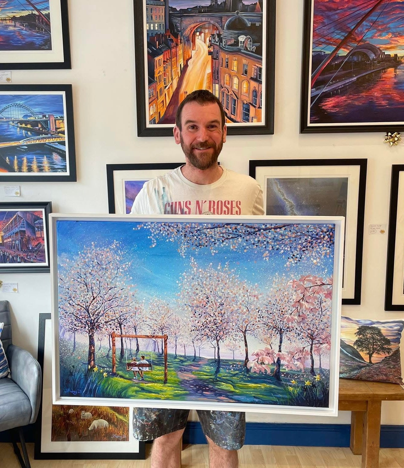 Alnwick Garden Blossom. Original Acrylic on Canvas - Framed.