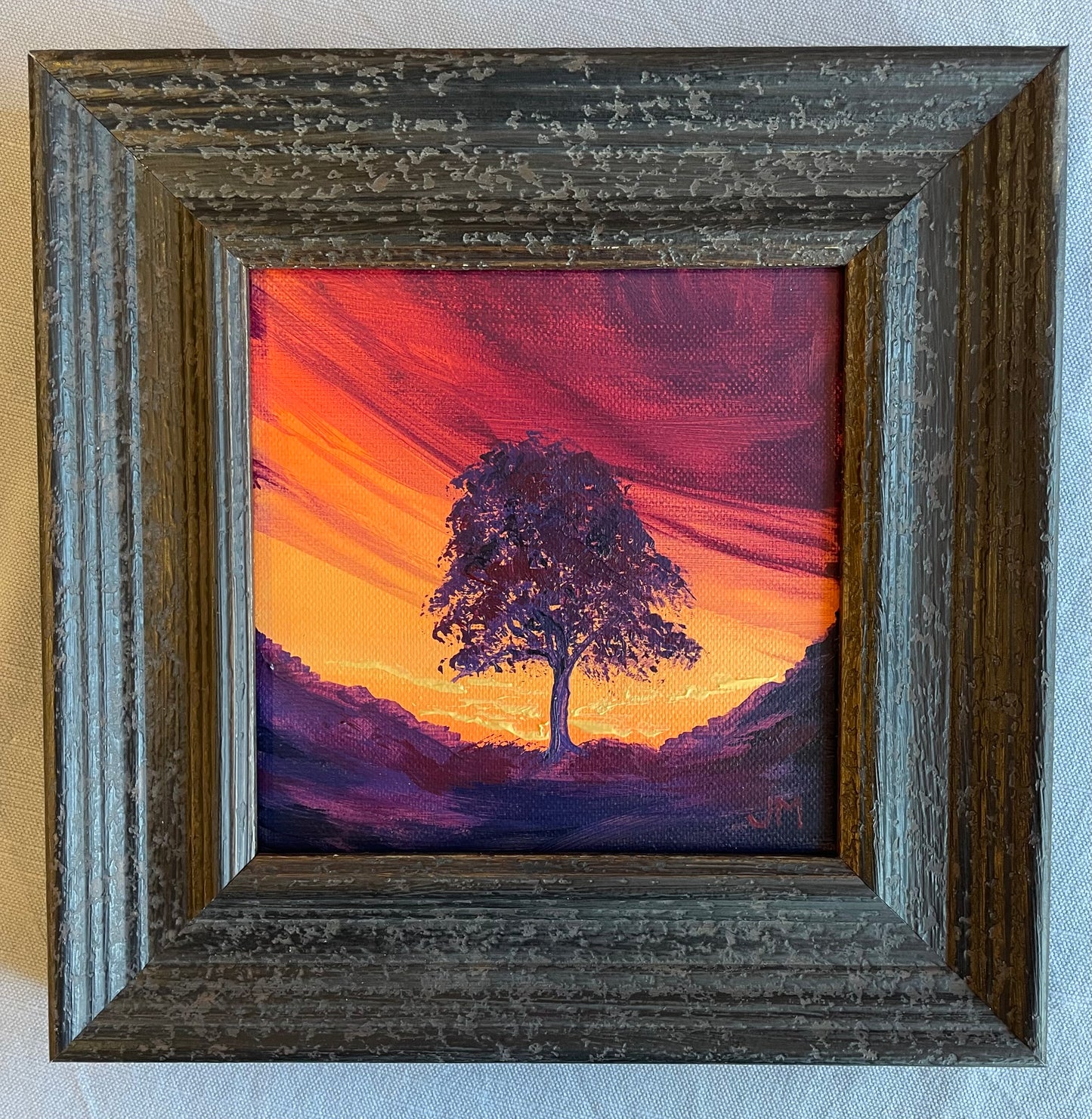 Sycamore Gap Sunrise II - Original framed mini