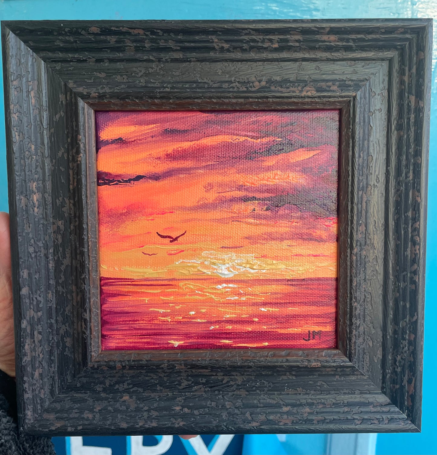 Longsands Sunrise IV - Original framed mini