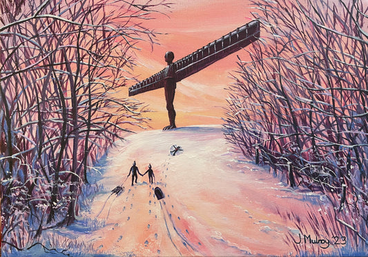 The Snow Angels - Original acrylic painting on canvas