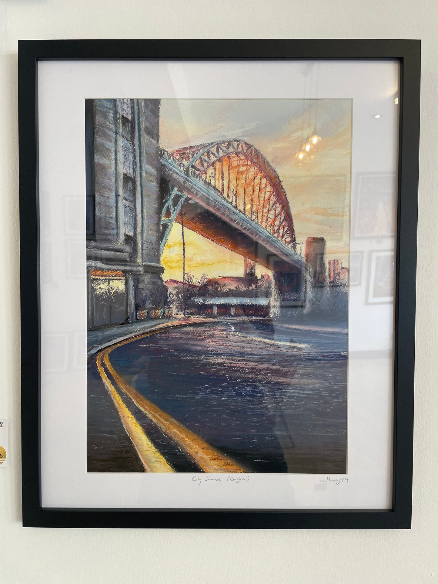 ‘Quayside Dawn.’ Original Pastel on Paper - Framed.