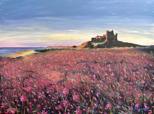 Bamburgh in the Flowers, Tynemouth - Canvas Print - Arty Joe