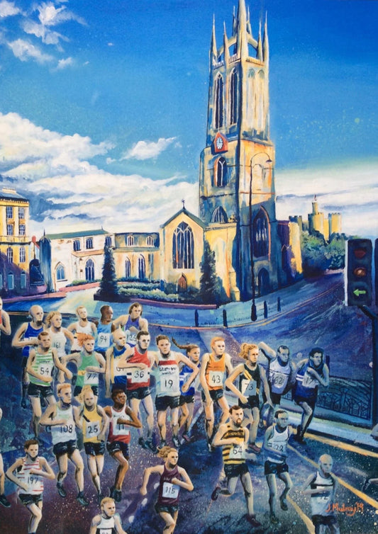 Blaydon Race, Newcastle-upon-Tyne - Original Acrylic on Canvas - Arty Joe