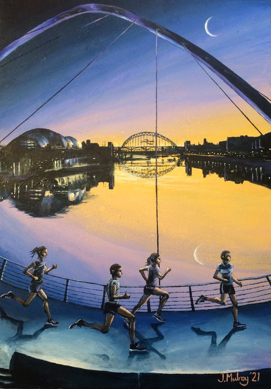 Run Quayside, Newcastle-upon-Tyne - Original Acrylic on Canvas - Arty Joe