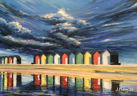 The Beach Huts of Blyth, Northumberland - Limited Edition Print - Arty Joe